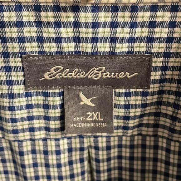 Eddie Bauer NWOT men’s wrinkle free RELAXED fit button down plaid shirt 2XL - Picture 2 of 12